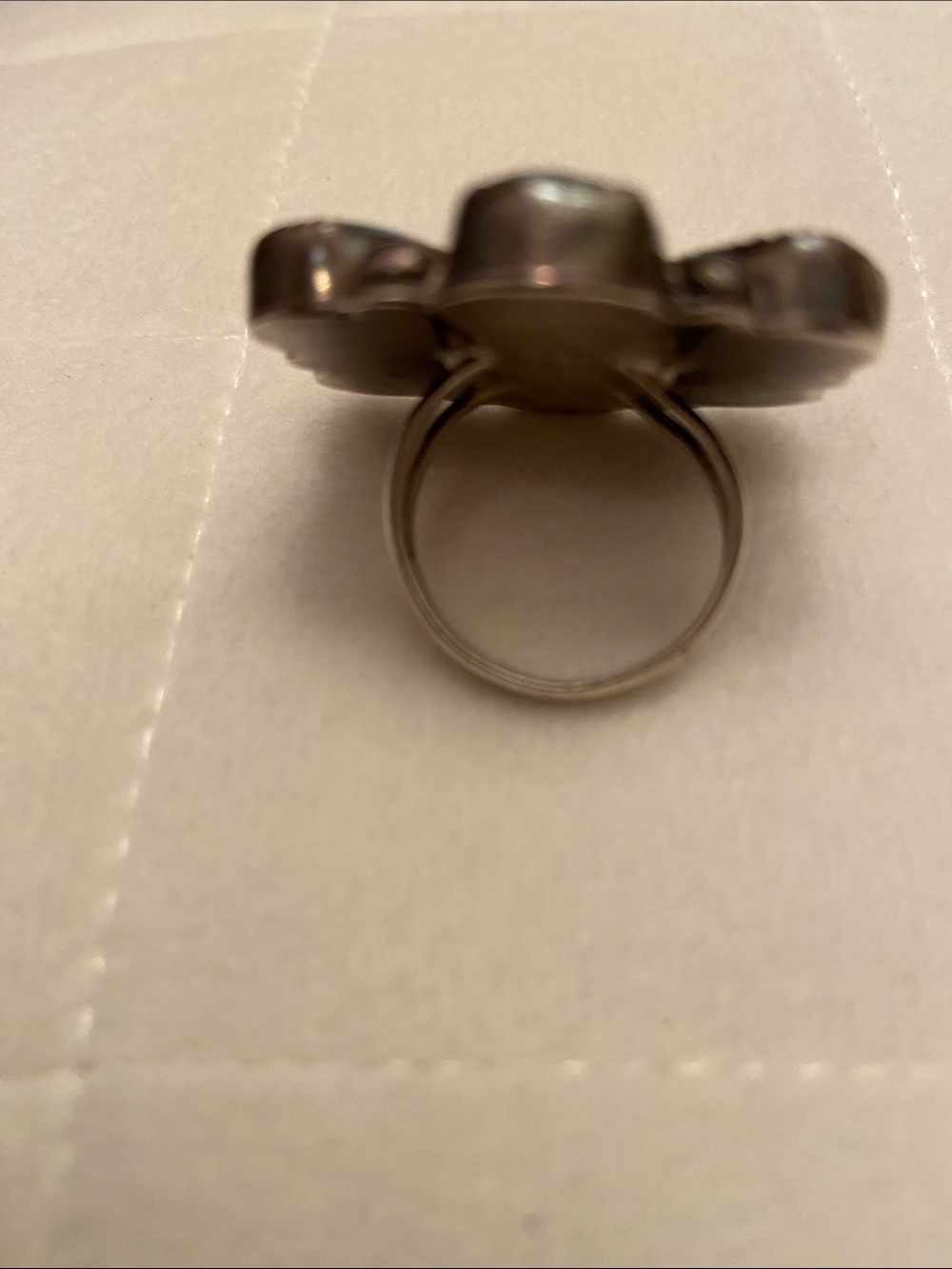 Vintage Native American Turquoise Cluster Flower Ring - Picture 10 of 10